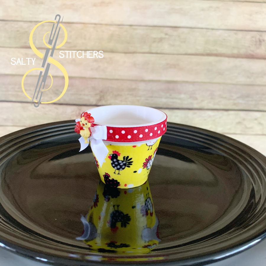3D Printed Faux Terra Cotta Pot Chicken Napkin Ring | Salty Stitchers at More Heart Studio
