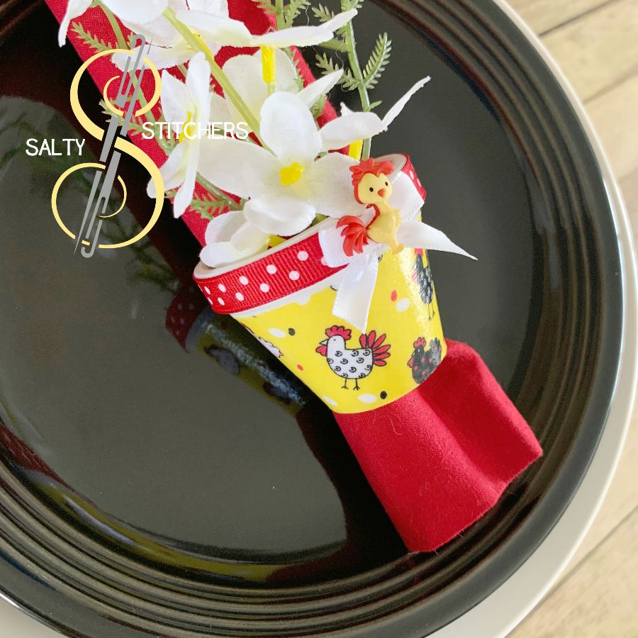 3D Printed Faux Terra Cotta Pot Chicken Napkin Ring | Salty Stitchers at More Heart Studio