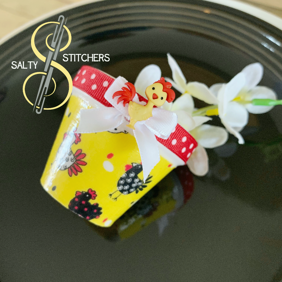 3D Printed Faux Terra Cotta Pot Chicken Napkin Ring | Salty Stitchers at More Heart Studio
