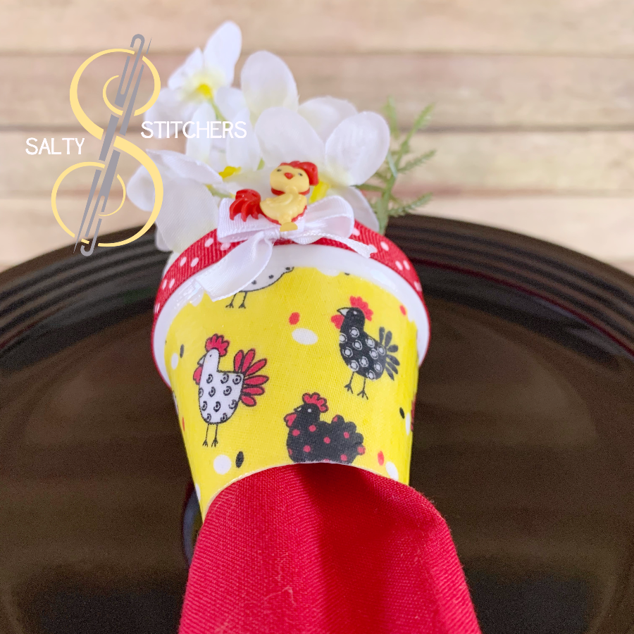 3D Printed Faux Terra Cotta Pot Chicken Napkin Ring | Salty Stitchers at More Heart Studio