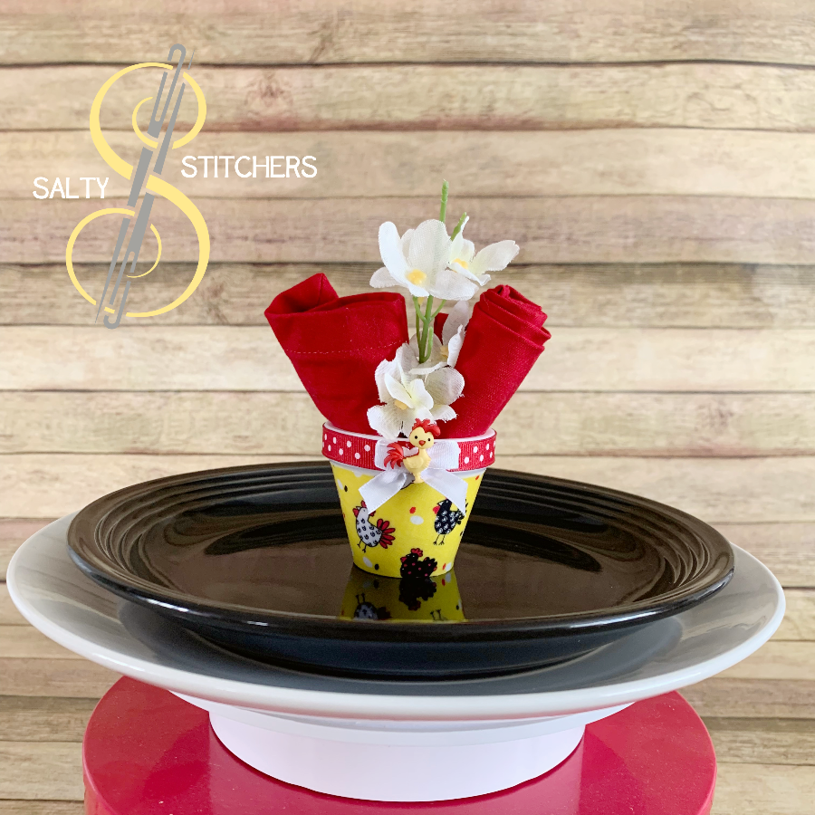 3D Printed Faux Terra Cotta Pot Chicken Napkin Ring | Salty Stitchers at More Heart Studio