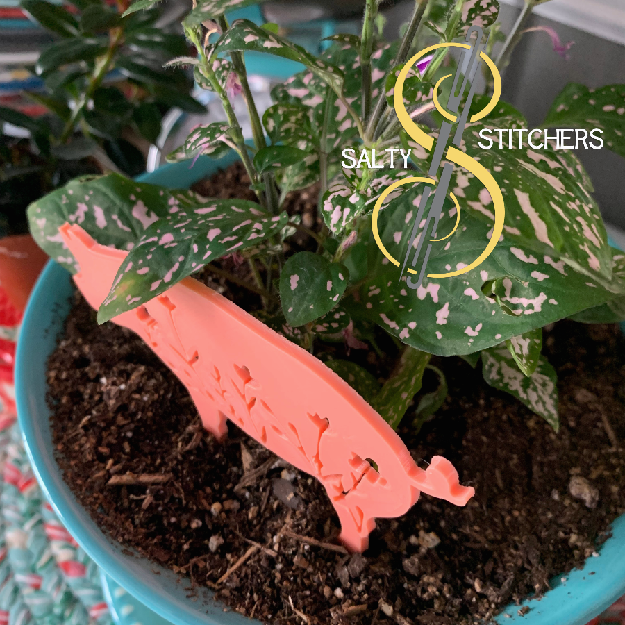 Pink Pig Plant Pal 3d Printed Indoor Trellis | More Heart Studio