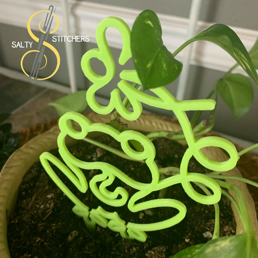 Green Frog Plant Pal 3d Printed Indoor Trellis | More Heart Studio