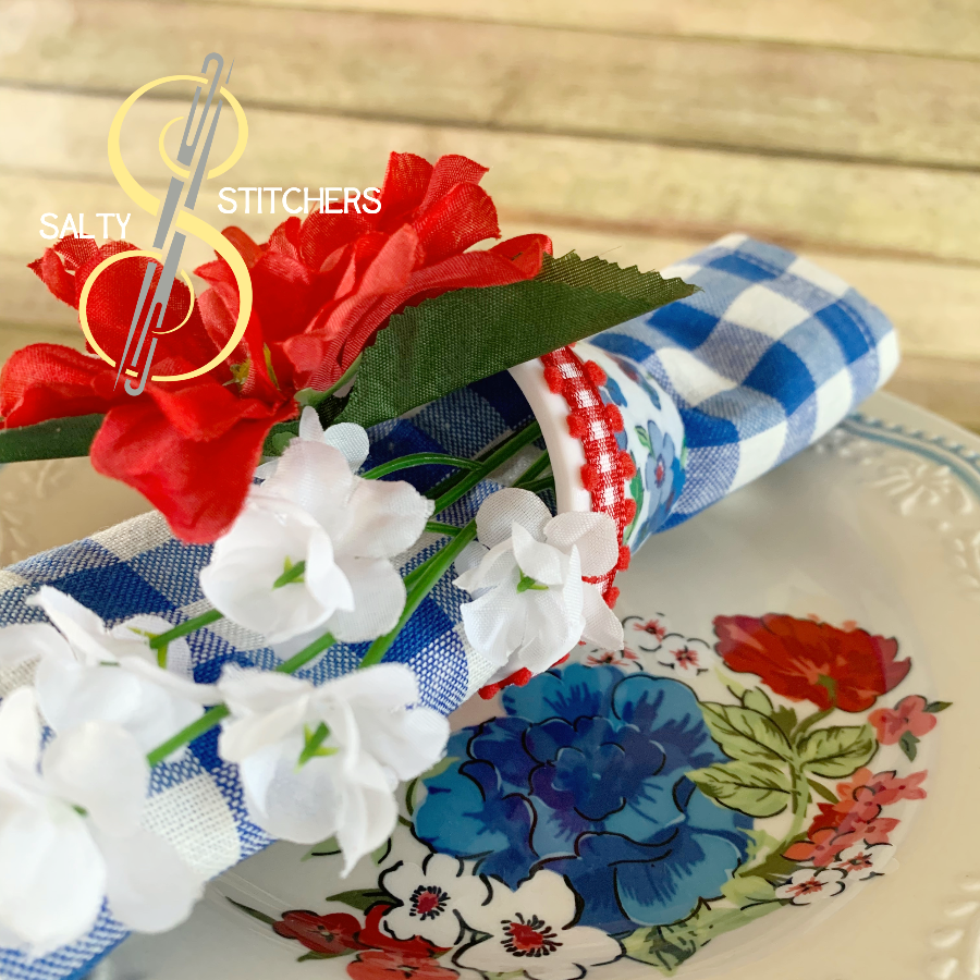 3D Printed Faux Terra Cotta Pot Pioneer Woman Heritage Floral Napkin Ring | Salty Stitchers at More Heart Studio