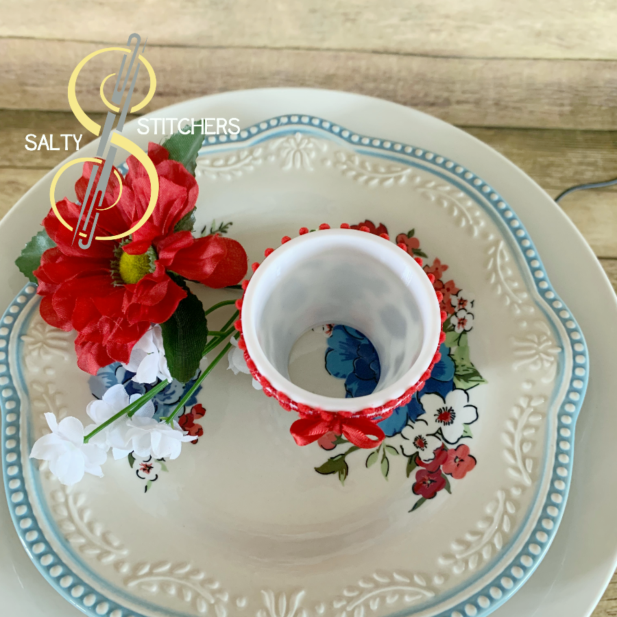3D Printed Faux Terra Cotta Pot Pioneer Woman Heritage Floral Napkin Ring | Salty Stitchers at More Heart Studio