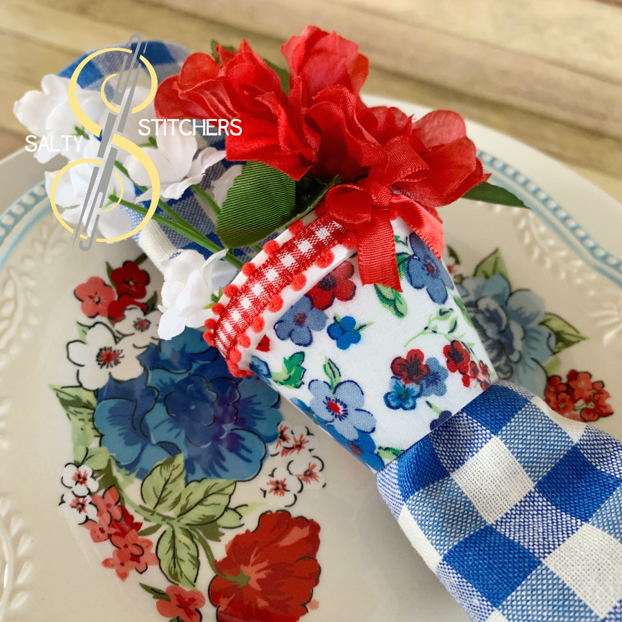 3D Printed Faux Terra Cotta Pot Pioneer Woman Heritage Floral Napkin Ring | Salty Stitchers at More Heart Studio