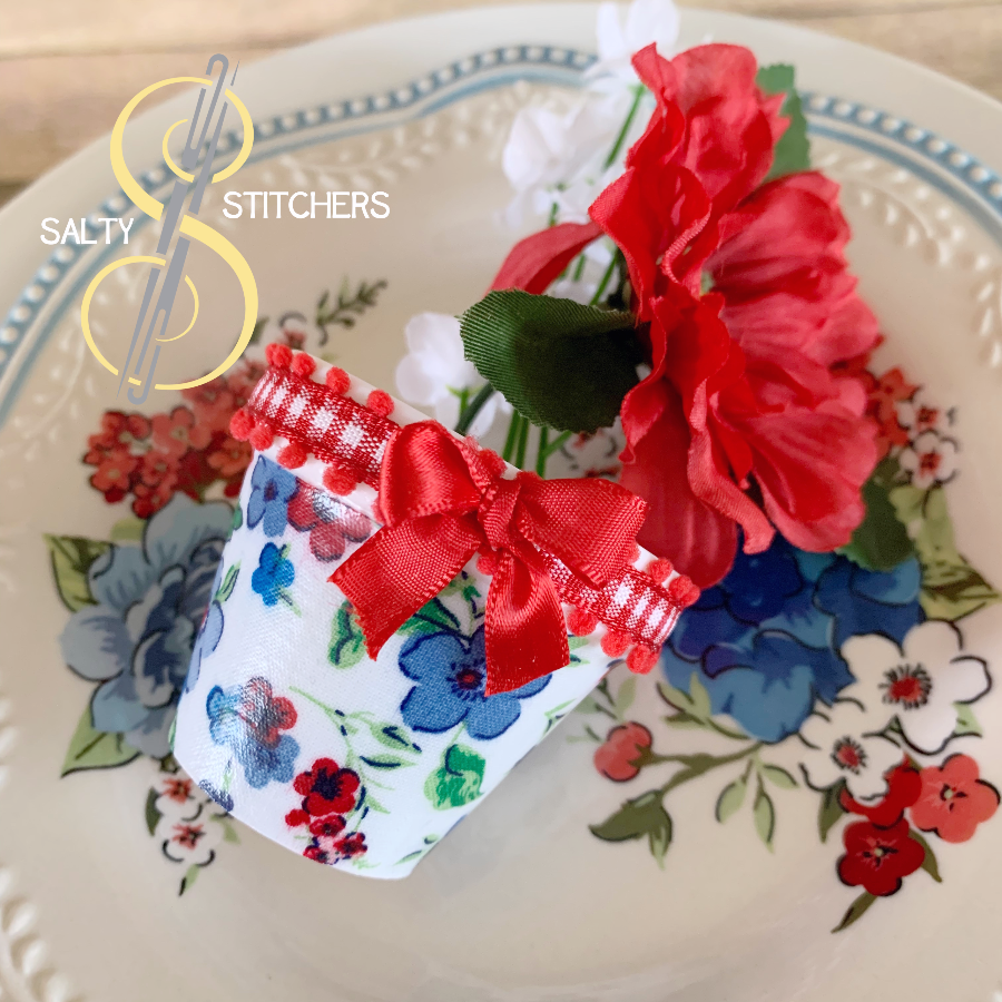 3D Printed Faux Terra Cotta Pot Pioneer Woman Heritage Floral Napkin Ring | Salty Stitchers at More Heart Studio