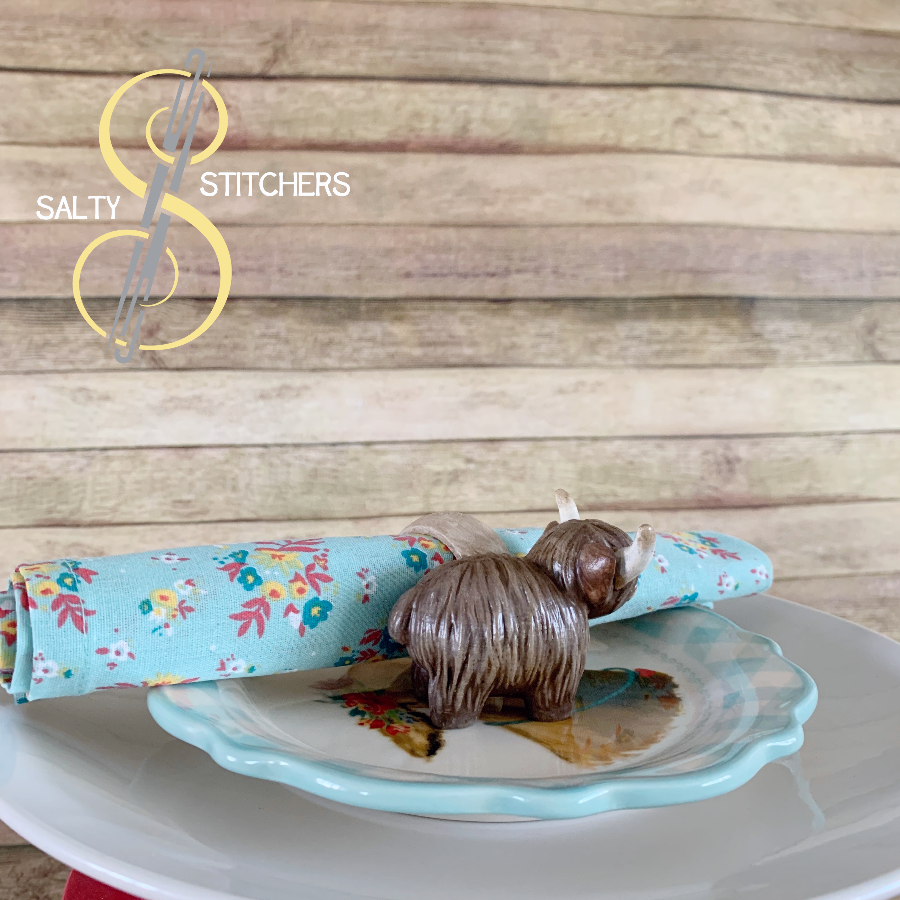 3D Printed Farmhouse Cow Hand Painted Napkin Ring | Salty Stitchers at More Heart Studio