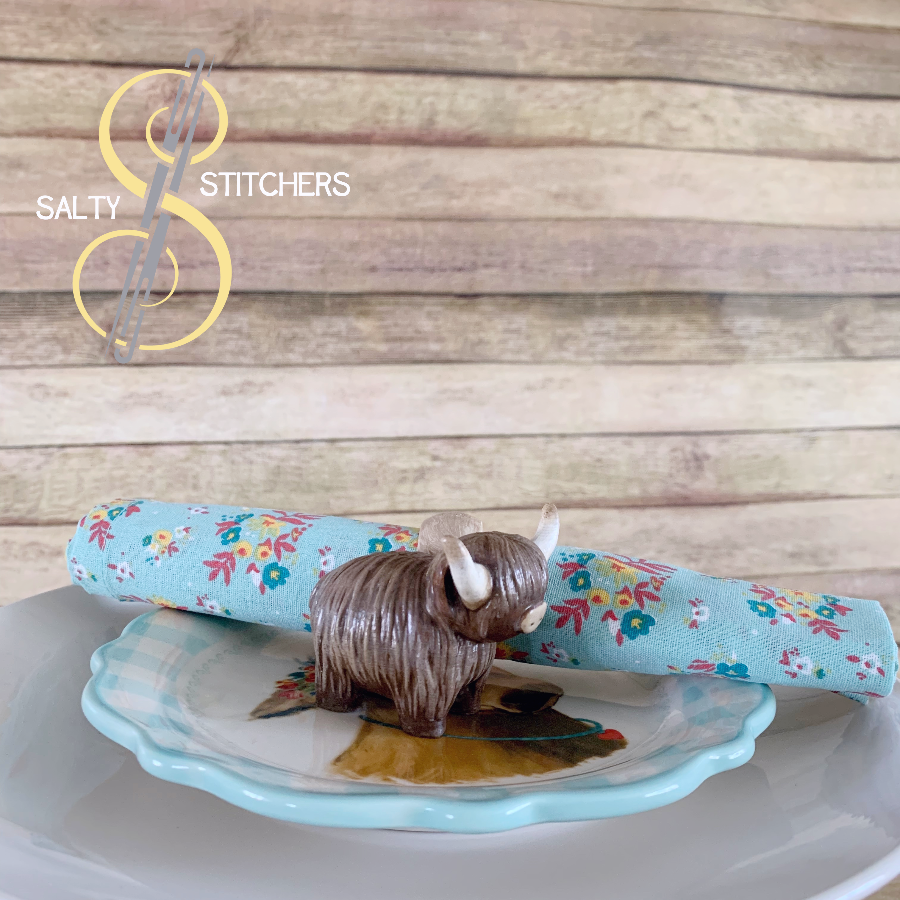 3D Printed Farmhouse Cow Hand Painted Napkin Ring | Salty Stitchers at More Heart Studio