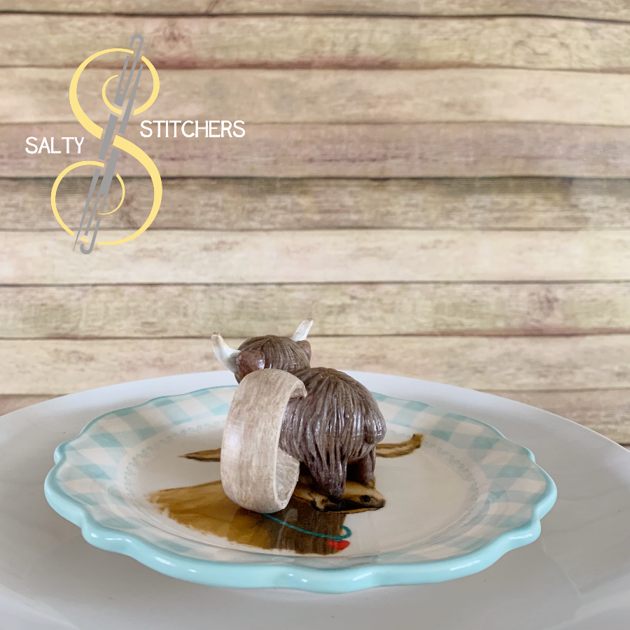 3D Printed Farmhouse Cow Hand Painted Napkin Ring | Salty Stitchers at More Heart Studio