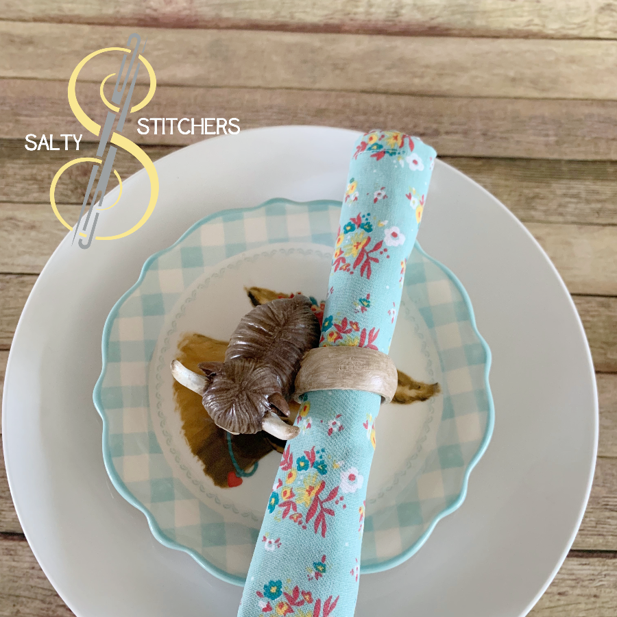 3D Printed Farmhouse Cow Hand Painted Napkin Ring | Salty Stitchers at More Heart Studio