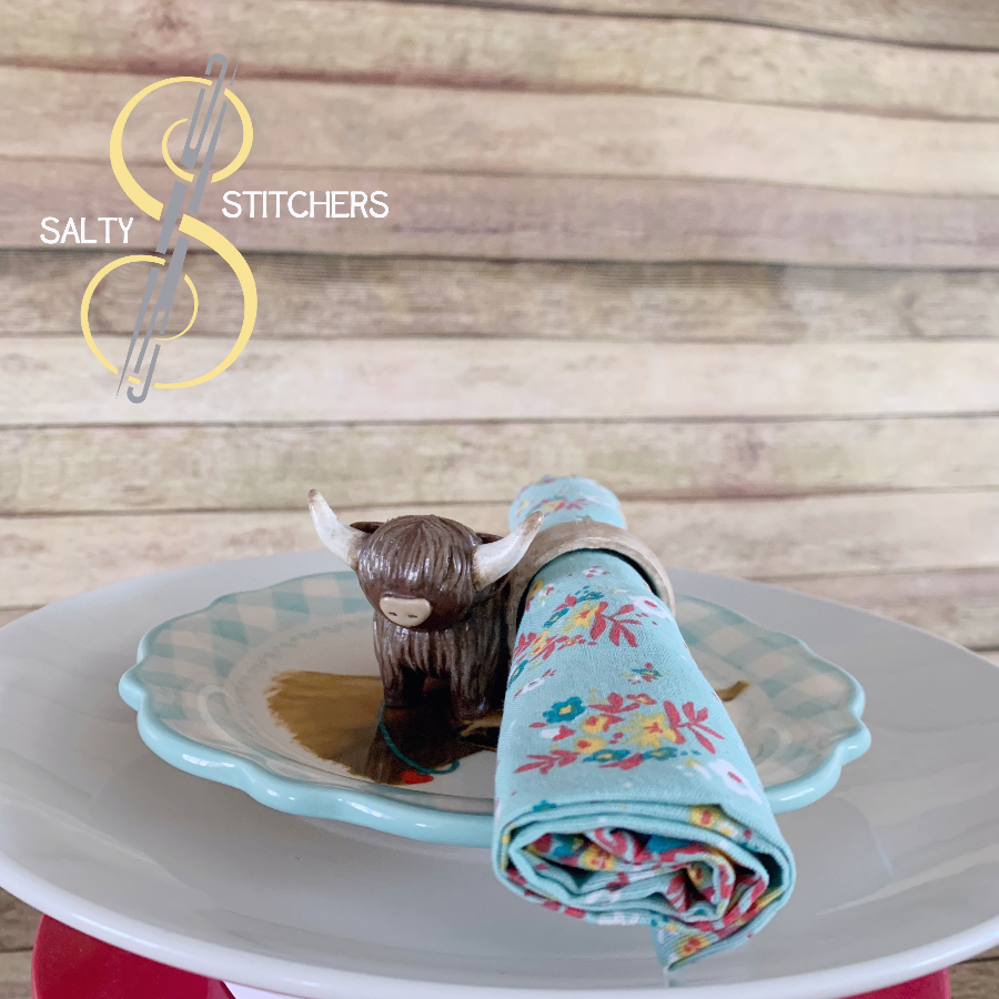 3D Printed Farmhouse Cow Hand Painted Napkin Ring | Salty Stitchers at More Heart Studio