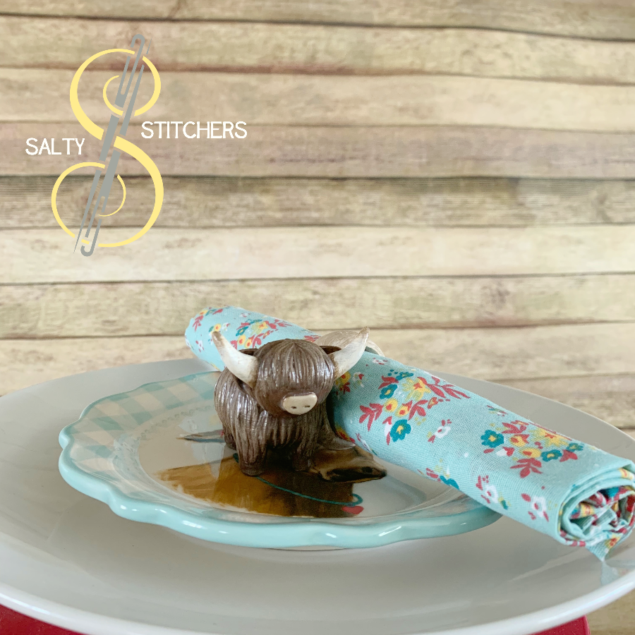 3D Printed Farmhouse Cow Hand Painted Napkin Ring | Salty Stitchers at More Heart Studio