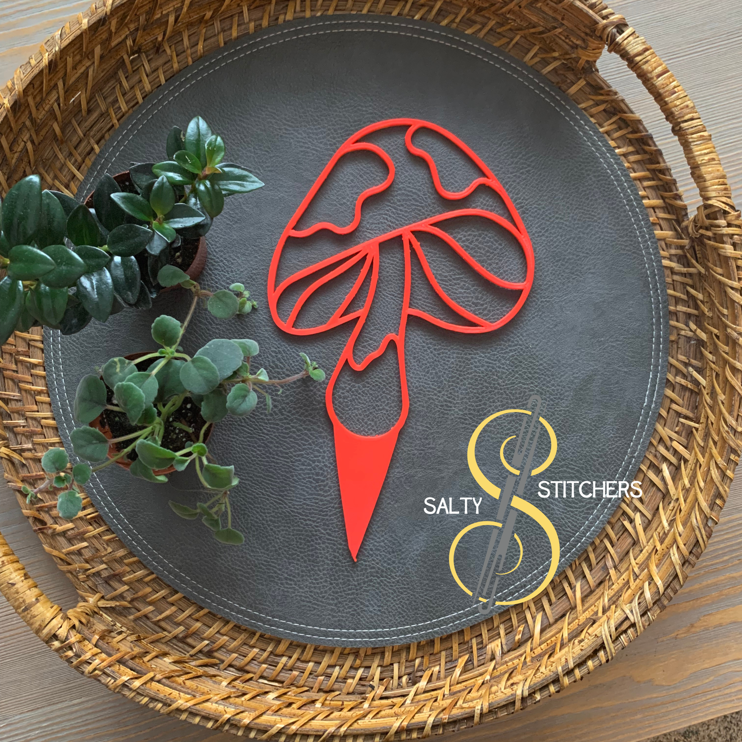 Red Mushroom Plant Pal 3d Printed Indoor Trellis | More Heart Studio