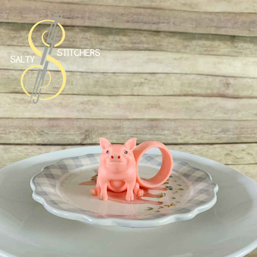3D Printed Pig Hand Painted Napkin Ring | Salty Stitchers at More Heart Studio
