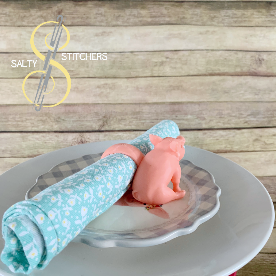 3D Printed Pig Hand Painted Napkin Ring | Salty Stitchers at More Heart Studio