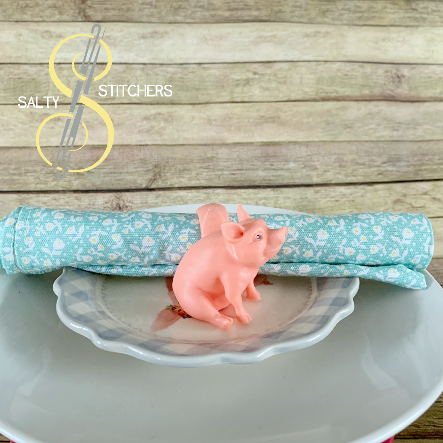 3D Printed Pig Hand Painted Napkin Ring | Salty Stitchers at More Heart Studio