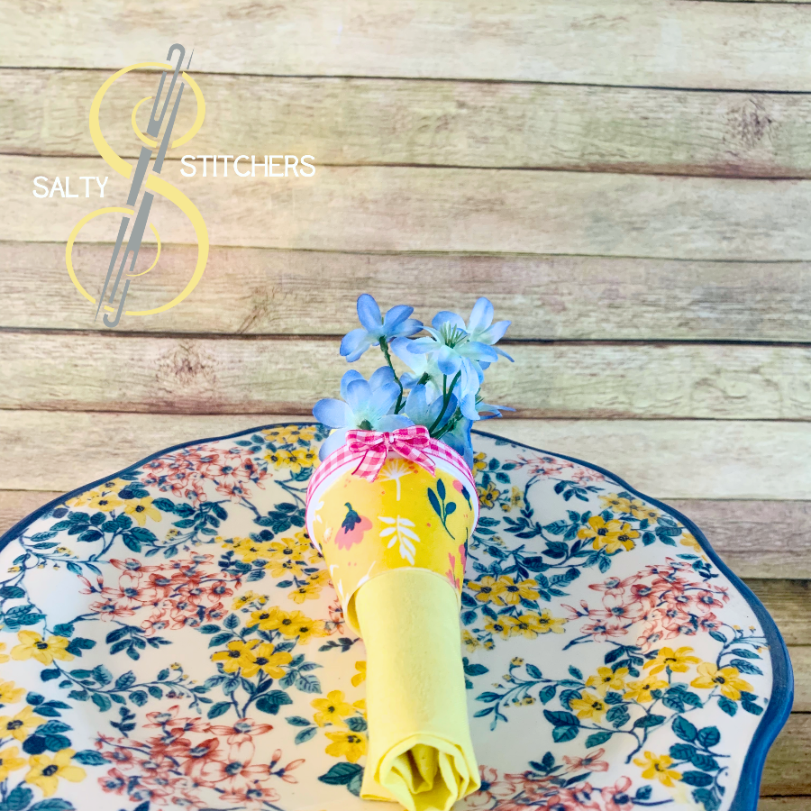 3D Printed Faux Terra Cotta Pot Pioneer Woman Fabric Napkin Ring | Salty Stitchers at More Heart Studio