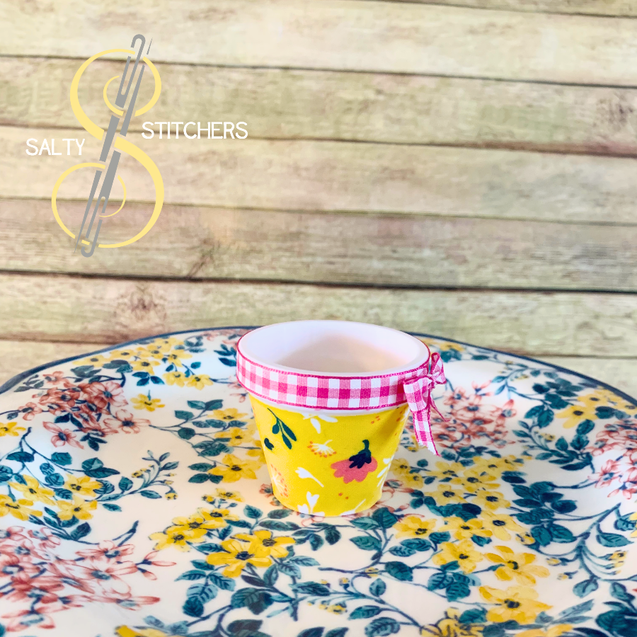3D Printed Faux Terra Cotta Pot Pioneer Woman Fabric Napkin Ring | Salty Stitchers at More Heart Studio
