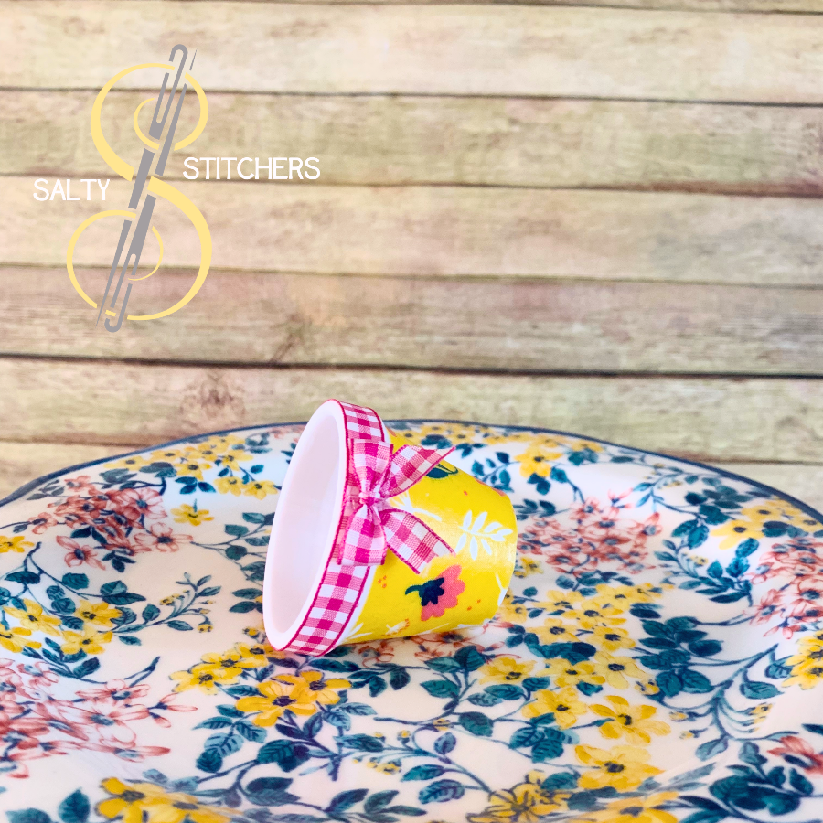 3D Printed Faux Terra Cotta Pot Pioneer Woman Fabric Napkin Ring | Salty Stitchers at More Heart Studio