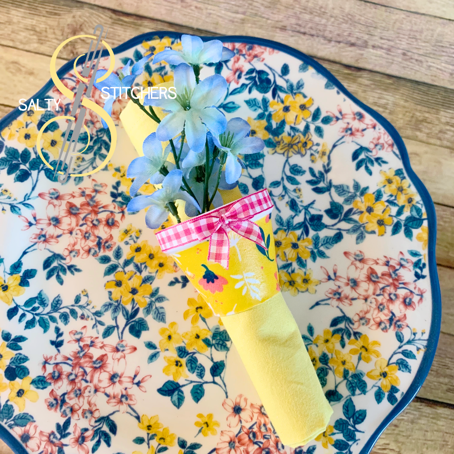3D Printed Faux Terra Cotta Pot Pioneer Woman Fabric Napkin Ring | Salty Stitchers at More Heart Studio