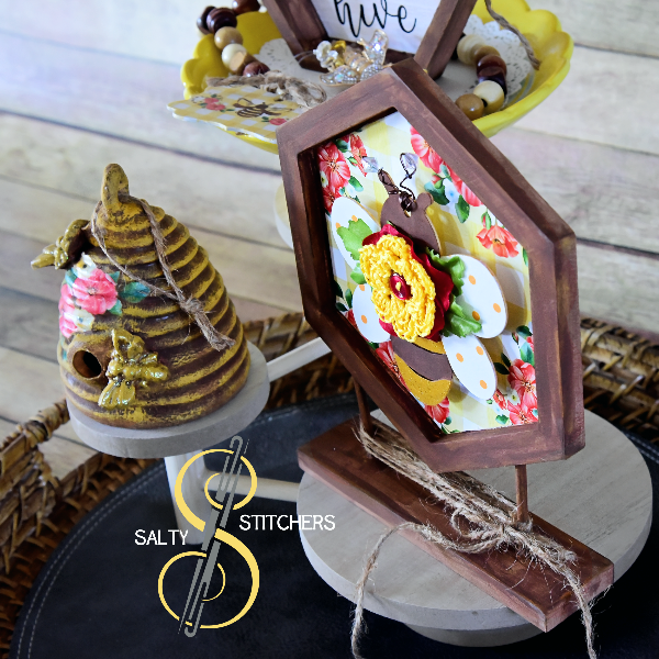 Vintage Floral Inspired Honey Bee Tier Tray Hive | Jacobs Custom Living