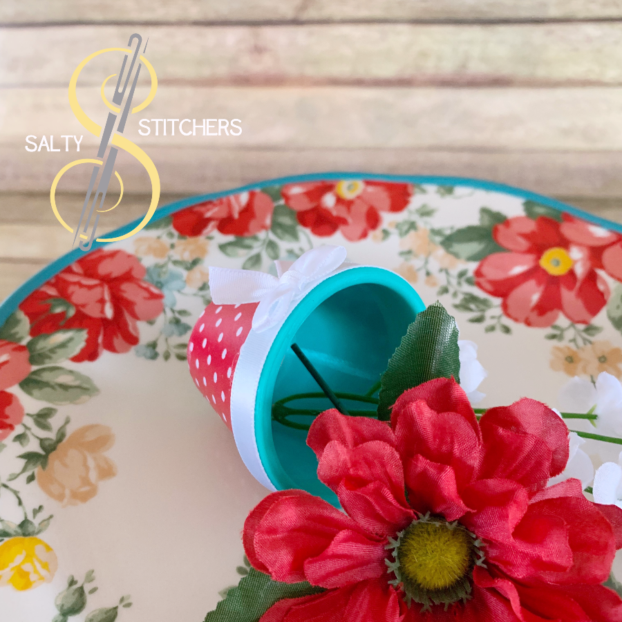 3D Printed Faux Terra Cotta Pot Red Polka Dot Napkin Ring | Salty Stitchers at More Heart Studio