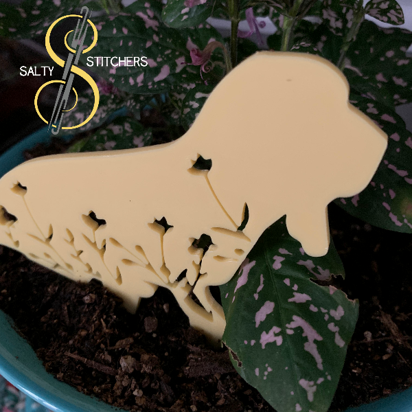 Yellow Floral Basset Hound Plant Pal 3d Printed Indoor Trellis | More Heart Studio