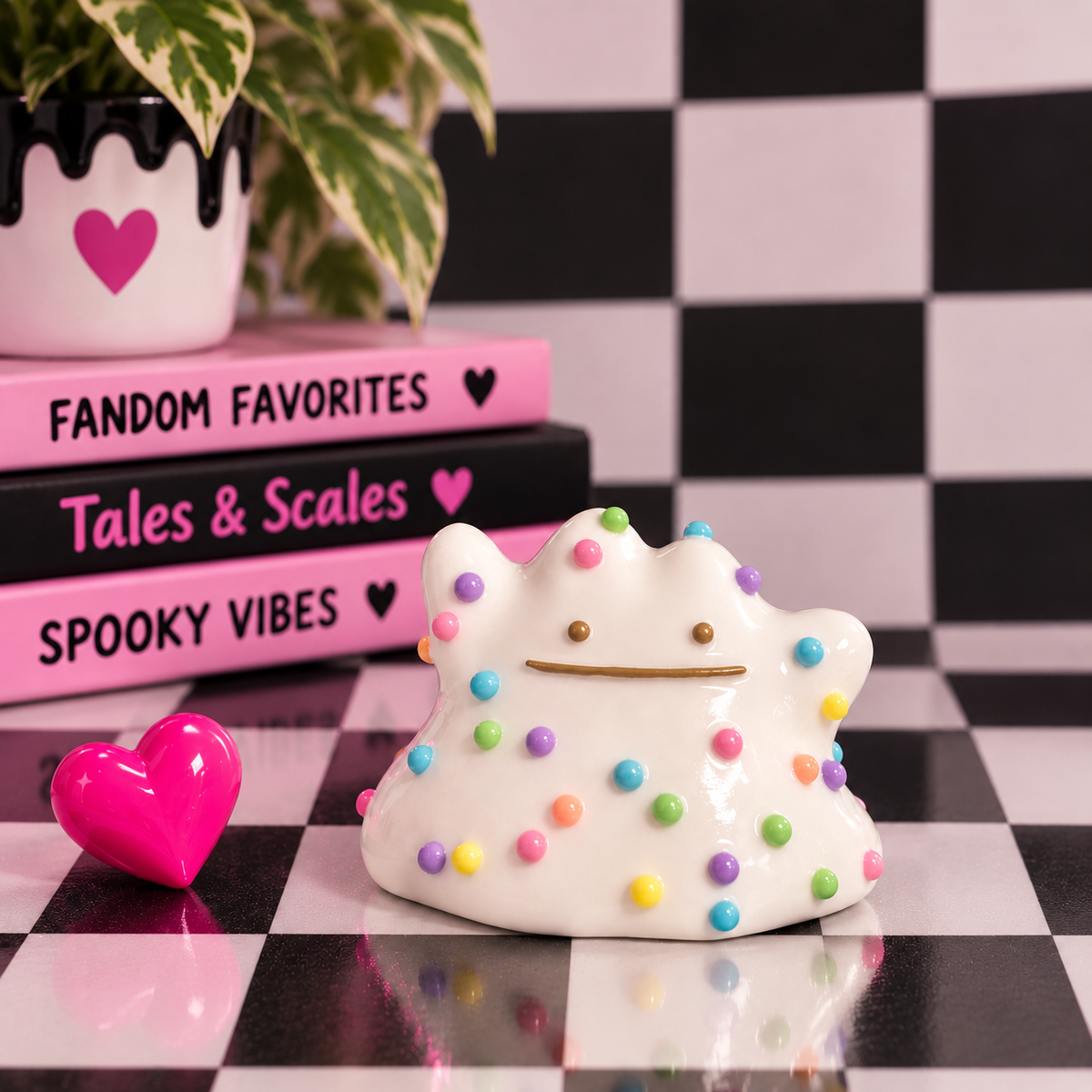 Animal cookie ditto on checkered background