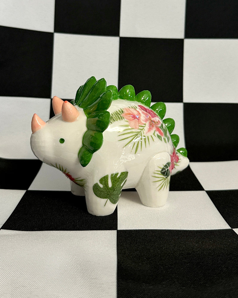 Floral Garden Dinosaur Figurine