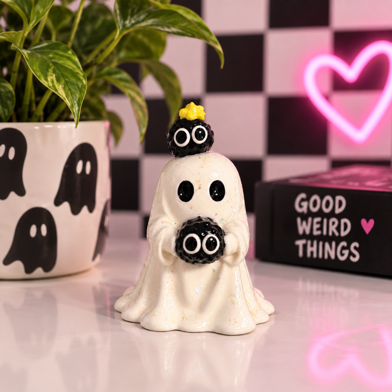 Ghost with Surprised Soot Sprites Figurine