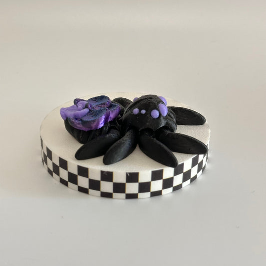 Midnight Orchid Pouncer 3D Printed Fidget Spider Collectable