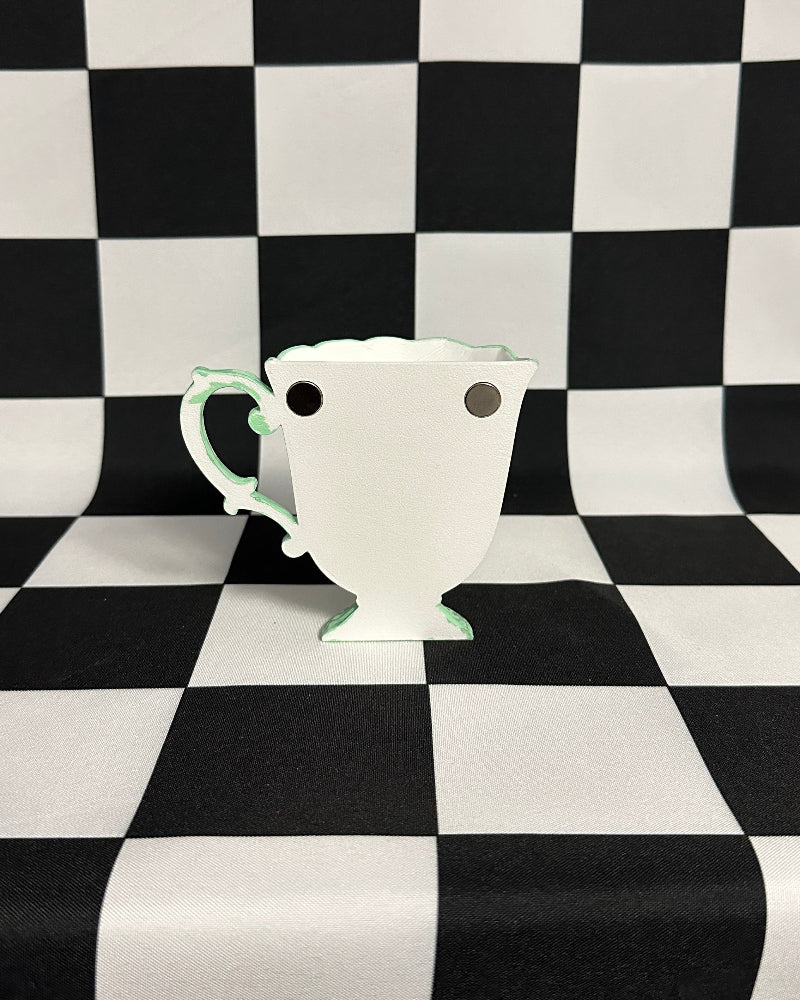 Agatha Jade Green Teacup Magnet & Pen Holder | Cottagecore Kitchen Decor
