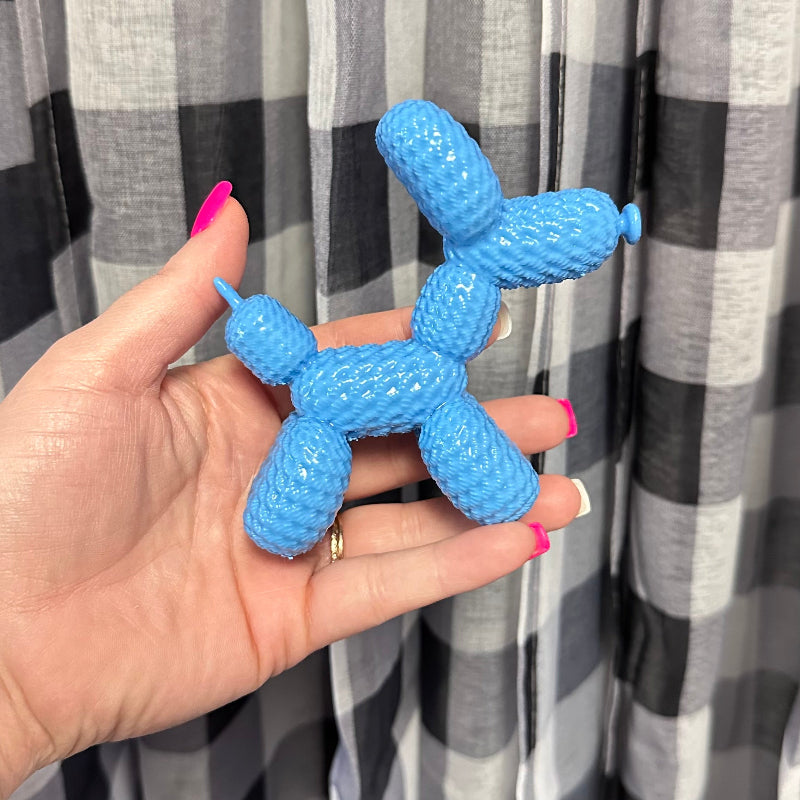 Blueberry Twirl Pup 3D Printed Balloon Dog Figurine Trinket Collectable