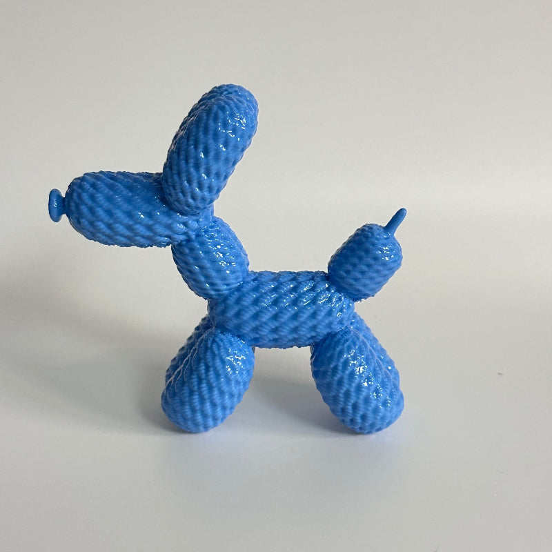 Blueberry Twirl Pup 3D Printed Balloon Dog Figurine Trinket Collectable