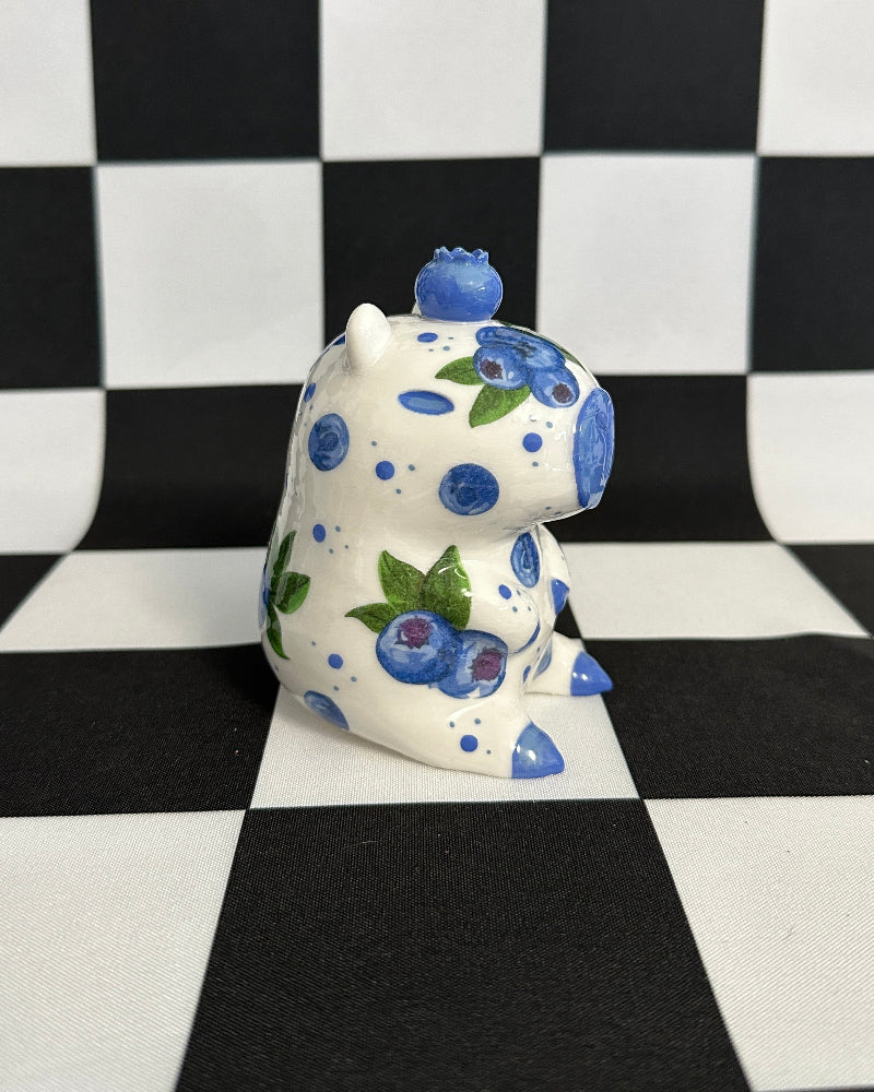 Blueberry Capybara Figurine | Whimsical Sculpture