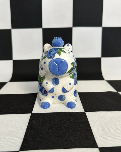 Blueberry Capybara Figurine | Whimsical Sculpture
