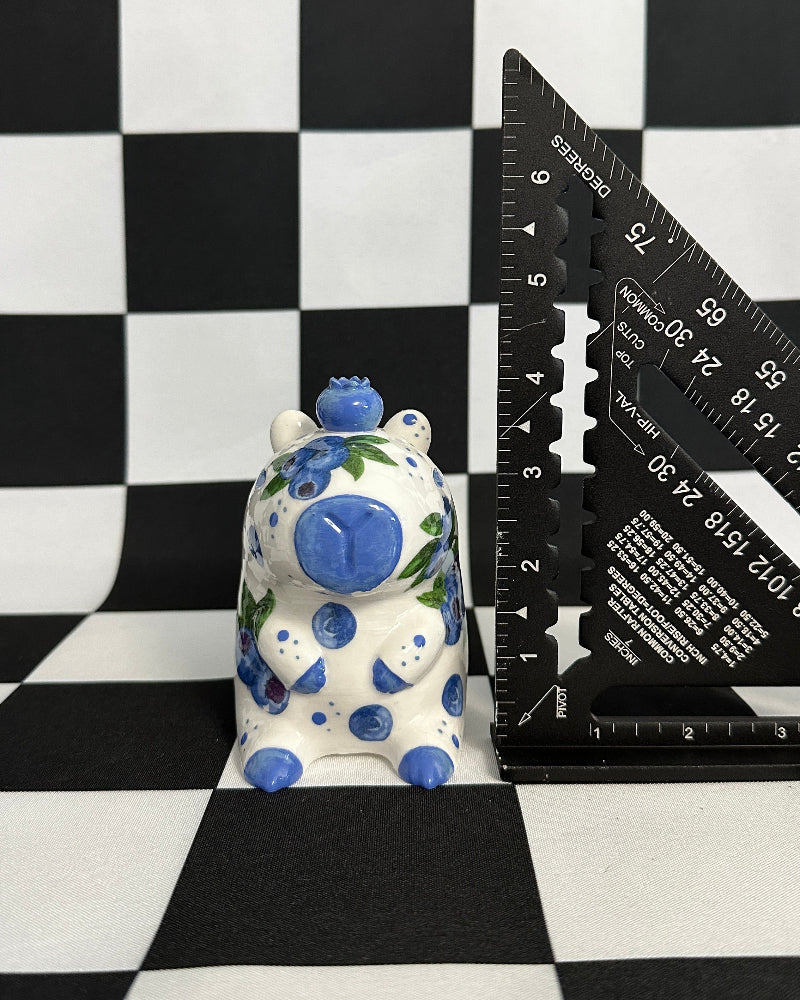 Blueberry Capybara Figurine | Whimsical Sculpture