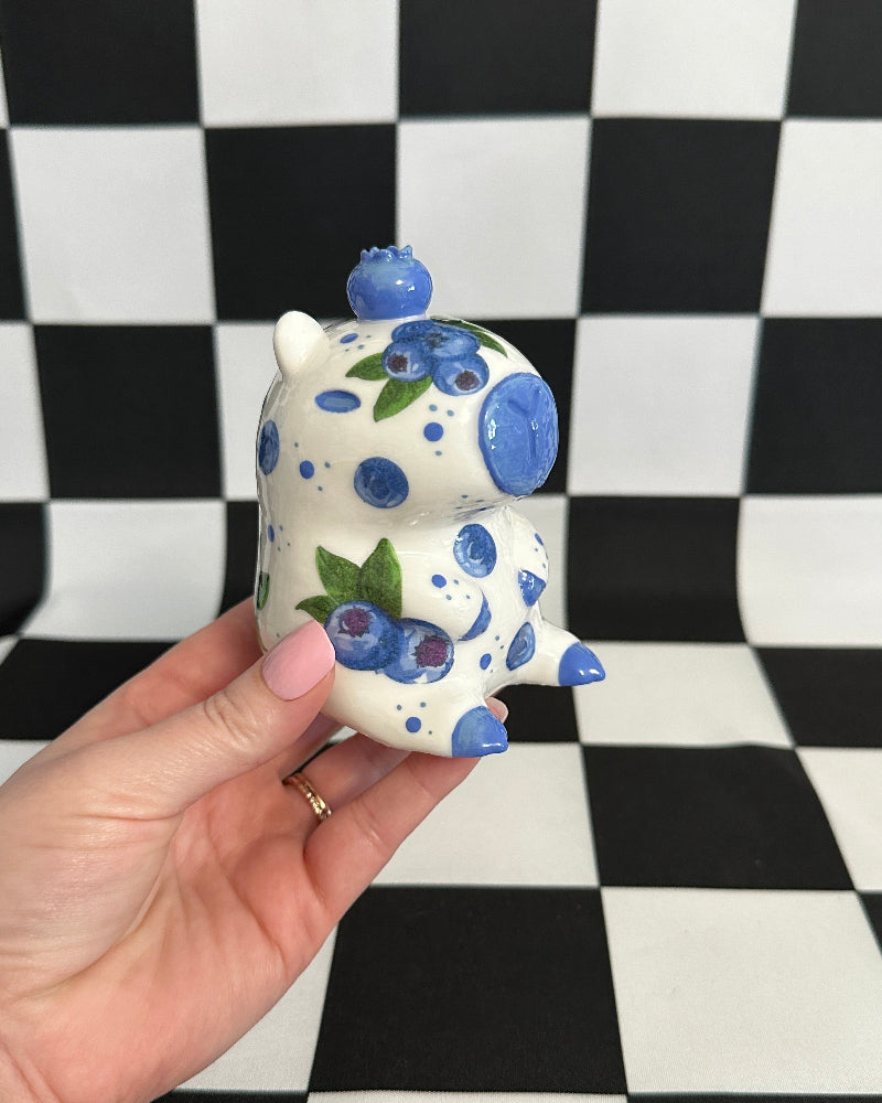 Blueberry Capybara Figurine | Whimsical Sculpture