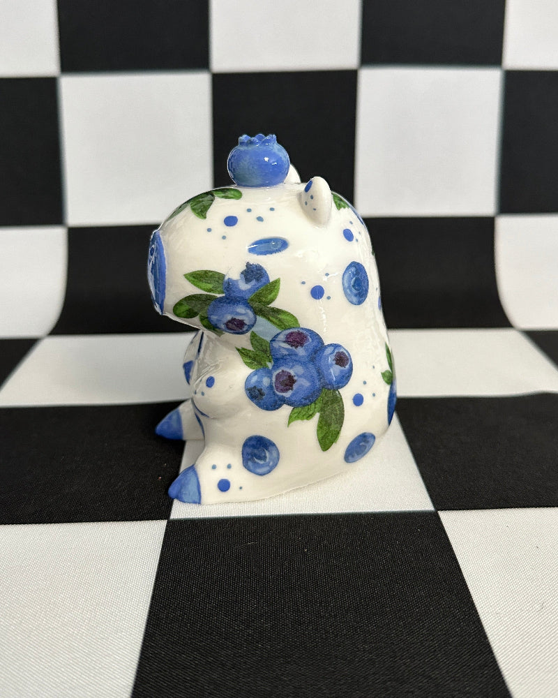 Blueberry Capybara Figurine | Whimsical Sculpture
