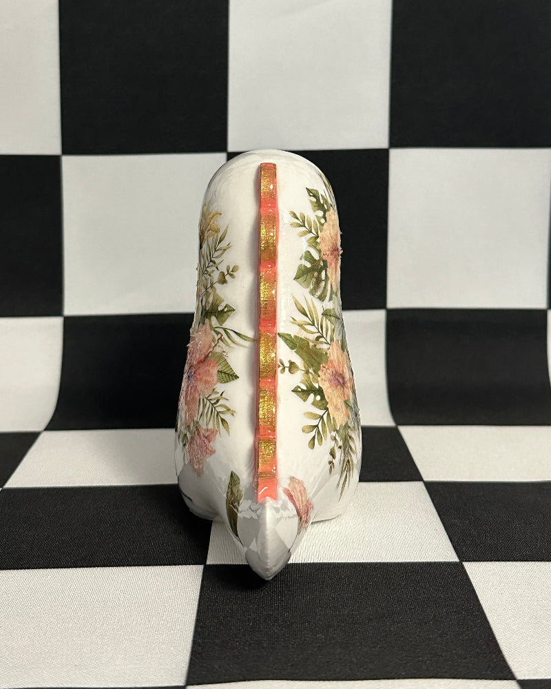 Boho Floral T-Rex Figurine | Whimsical Dinosaur Shelf Decor