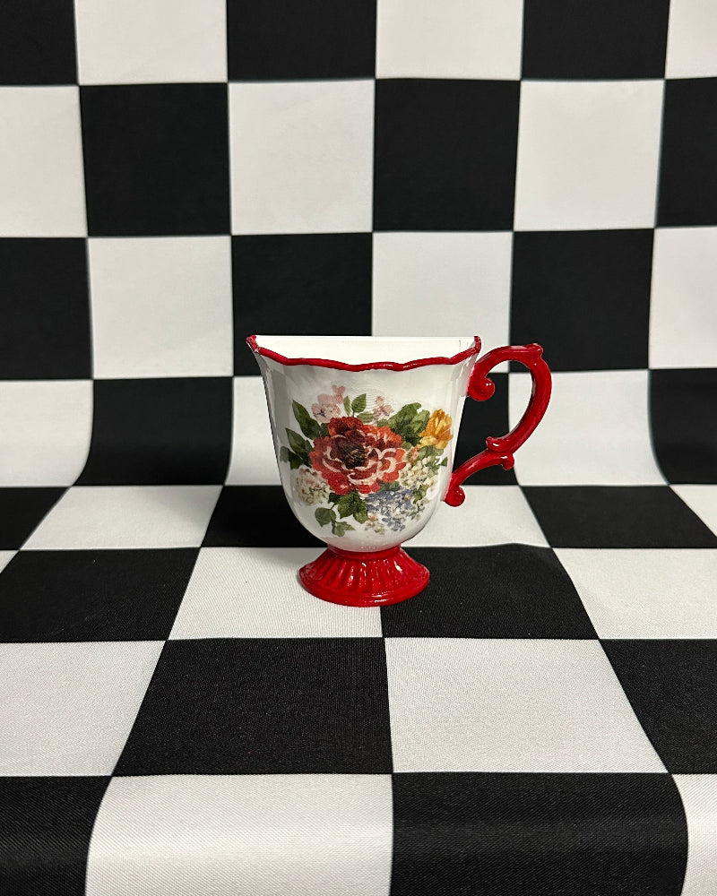 Country Garden Teacup Magnet & Pen Holder | Cottagecore Kitchen Decor