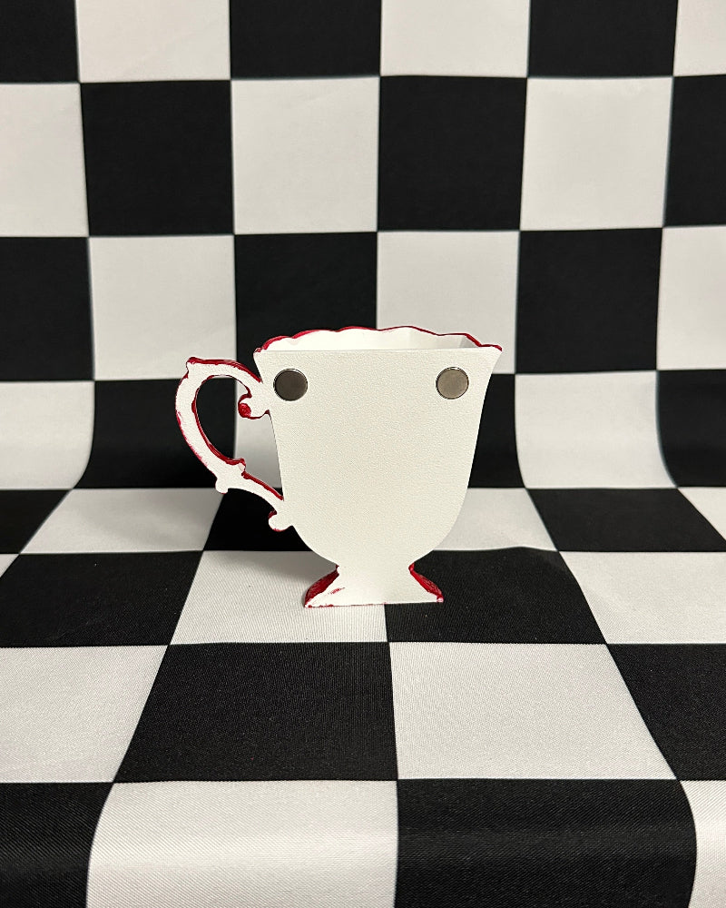 Country Garden Teacup Magnet & Pen Holder | Cottagecore Kitchen Decor