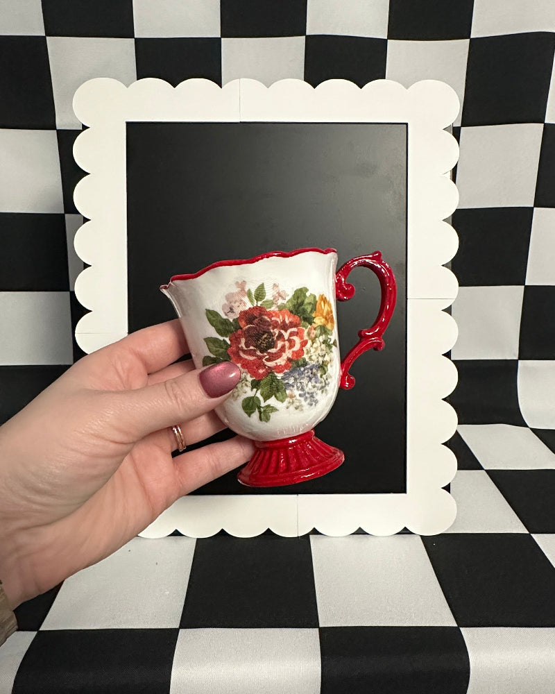 Country Garden Teacup Magnet & Pen Holder | Cottagecore Kitchen Decor
