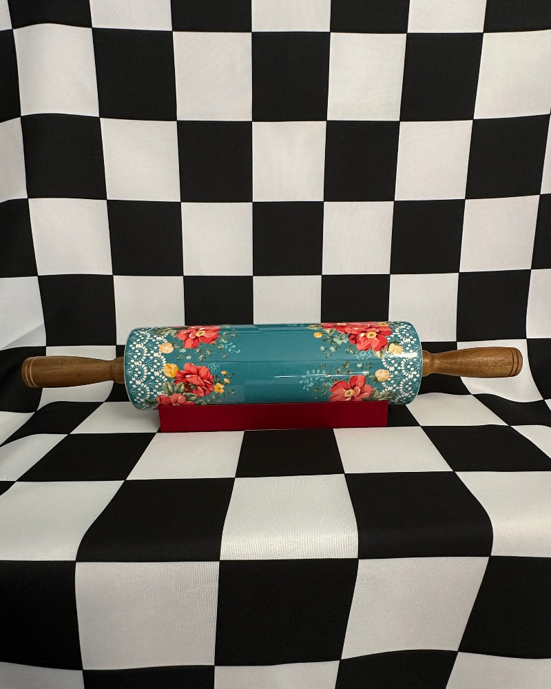 Dark Red Large Rolling Pin Holder Stand - Fits Pioneer Woman Rolling Pins