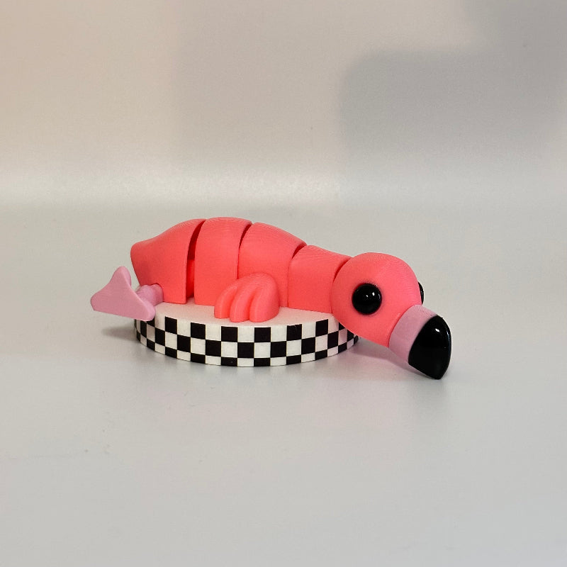 FidgetFluff the Flamingo 3D Printed Fidget Toy Collectible
