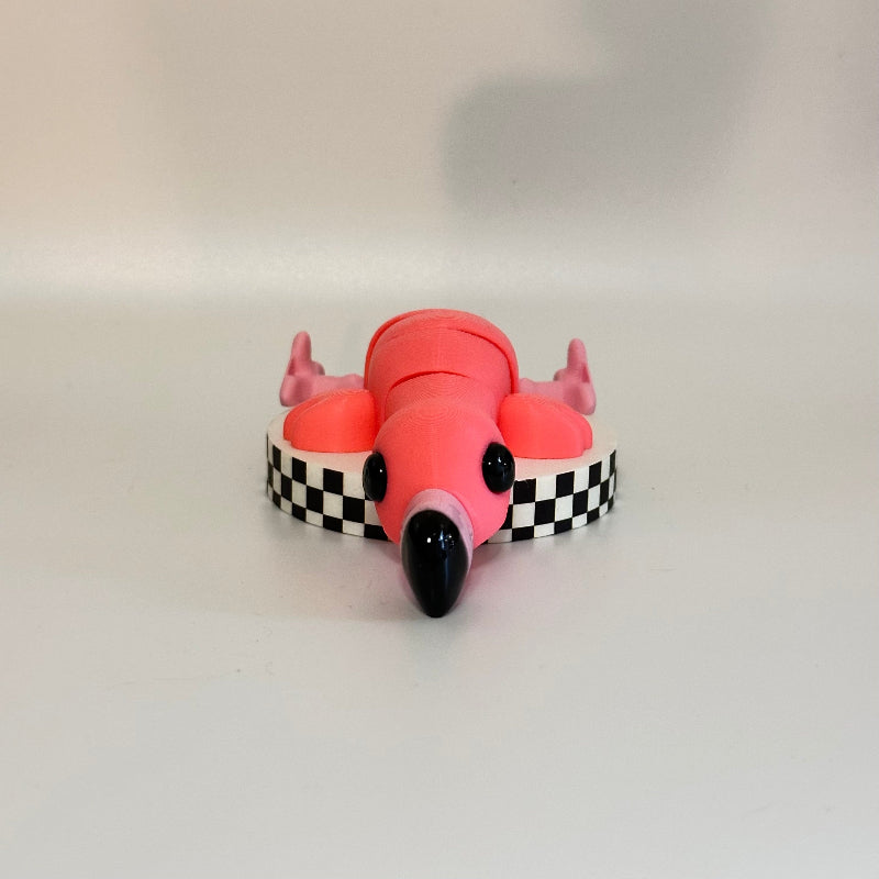 FidgetFluff the Flamingo 3D Printed Fidget Toy Collectible