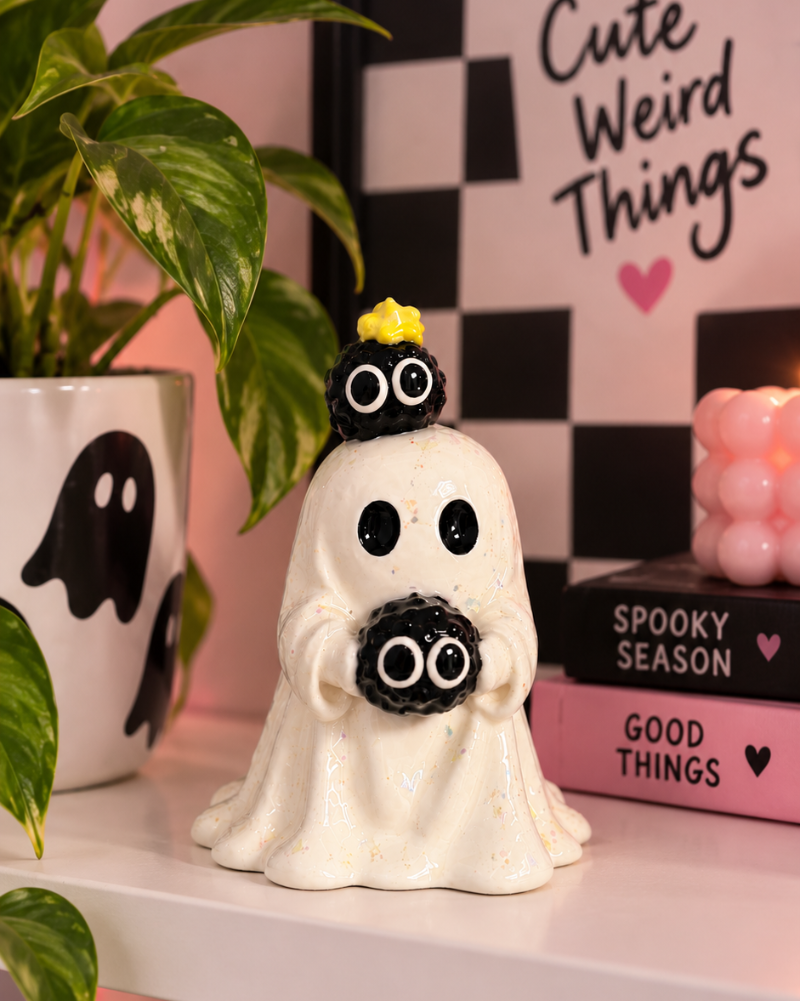 Ghost with Surprised Soot Sprites Figurine