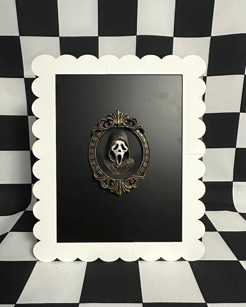 Ghostface-Inspired Framed Magnet | Horror Mini Wall Art & Gothic Curiosity Decor