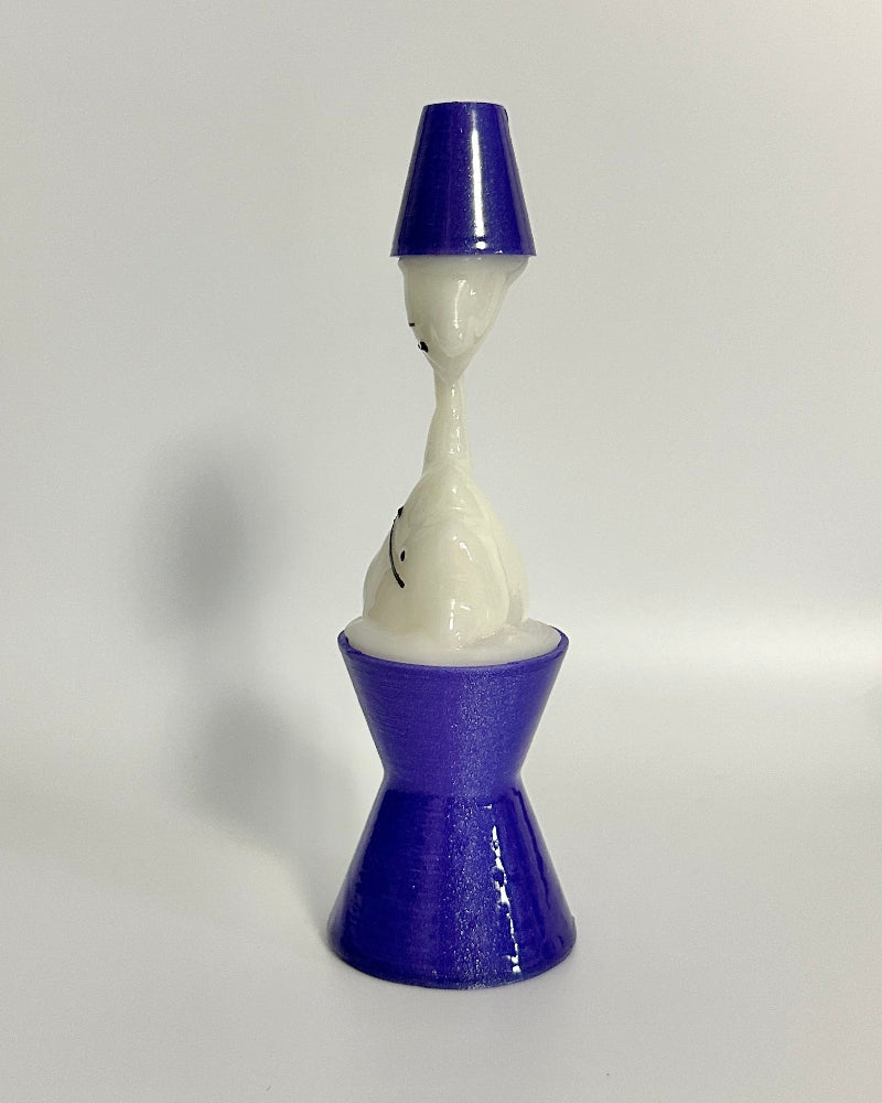 White and blue object on a white background